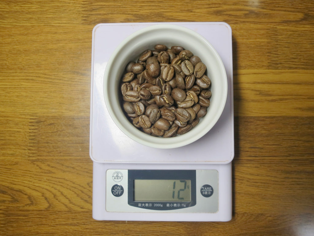 コーヒーの淹れ方におけるコーヒー豆の分量